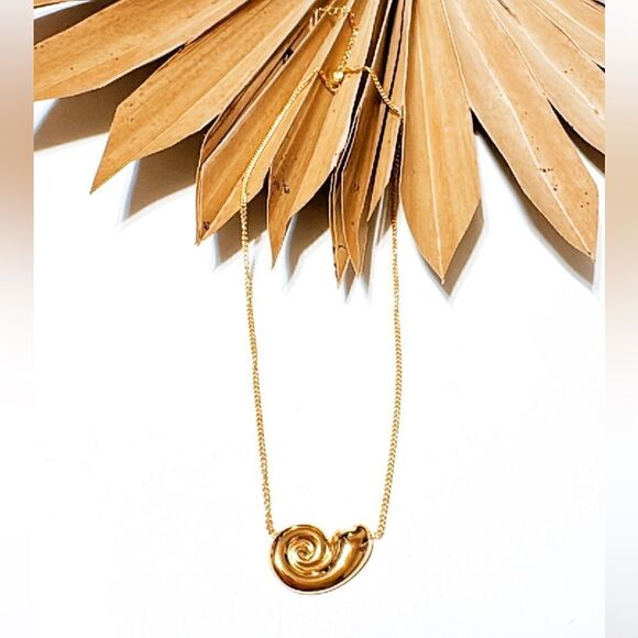 Gold geo dangle necklace M340 - Picture 3 of 5